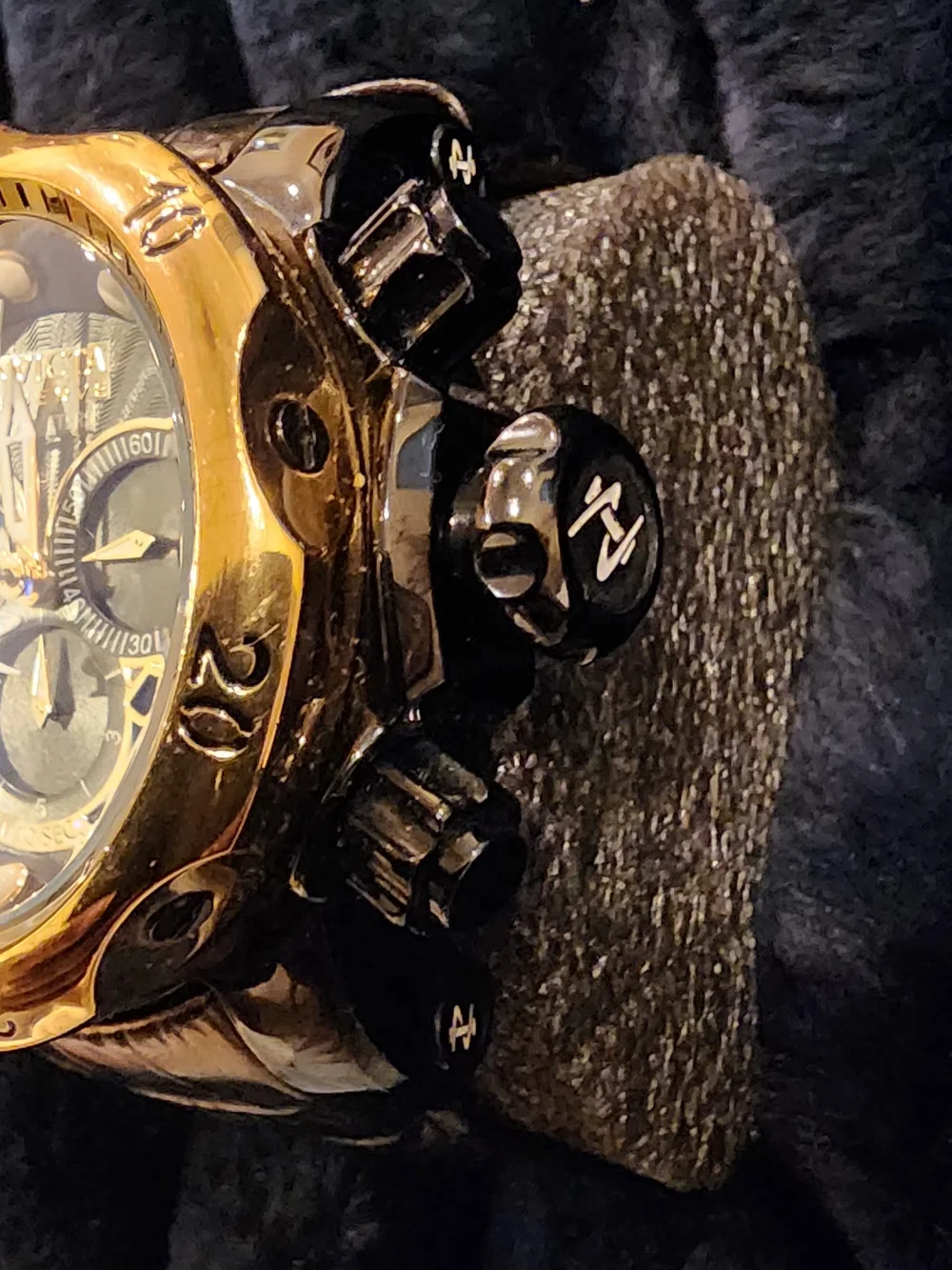 Invicta Reserve Men's Gold and Black Chronograph Watch